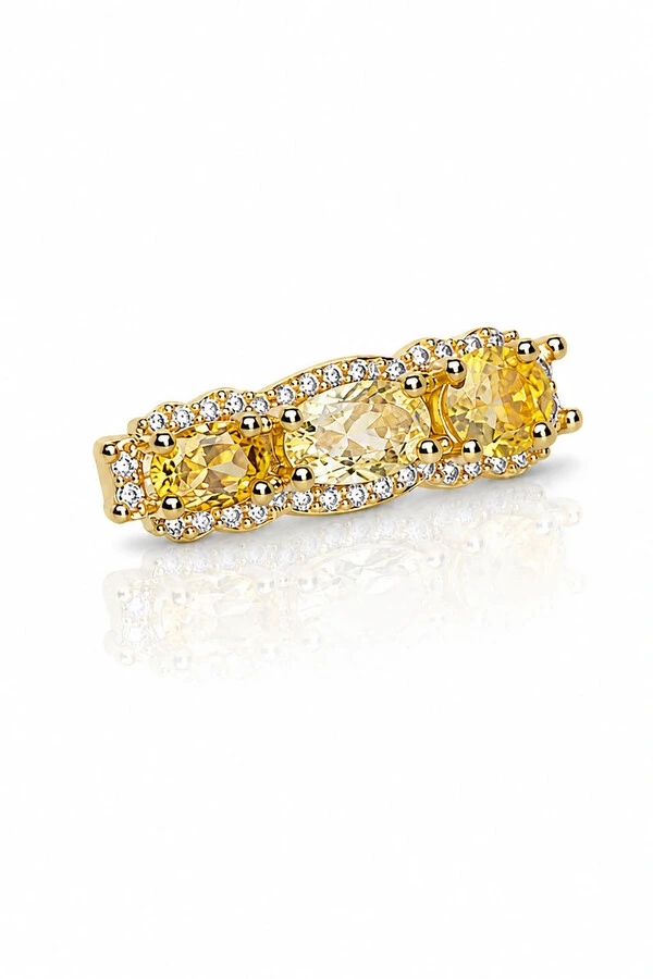 Fake Piercing Zircônias Yellow Fancy Dourado