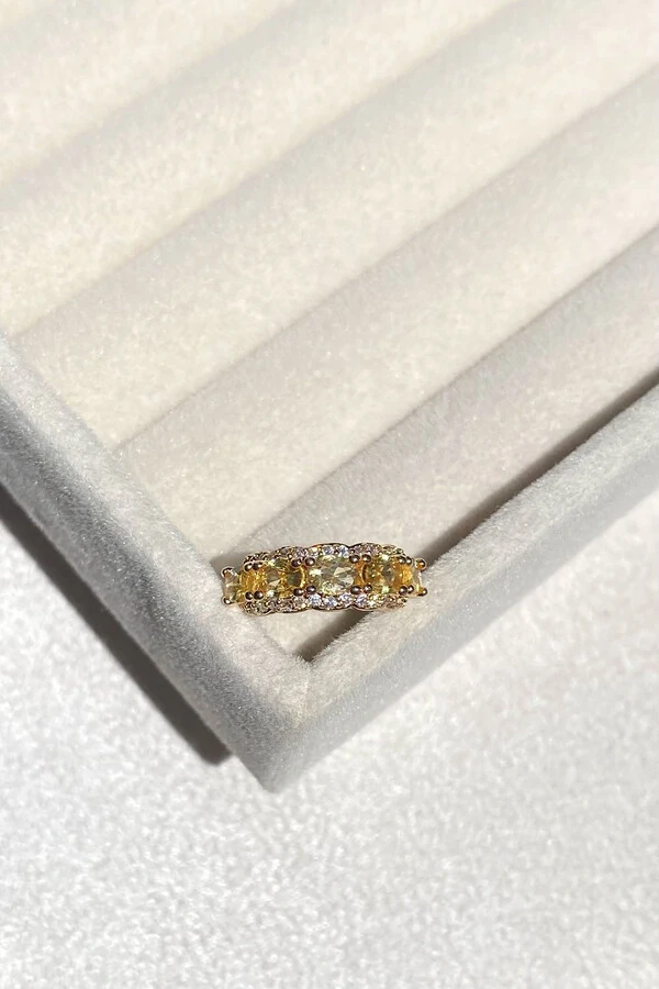 Fake Piercing Zircônias Yellow Fancy Dourado