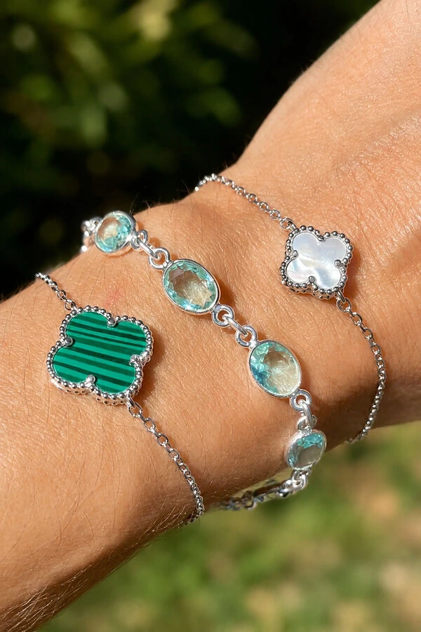 Pulseira Trevo Malaquita M