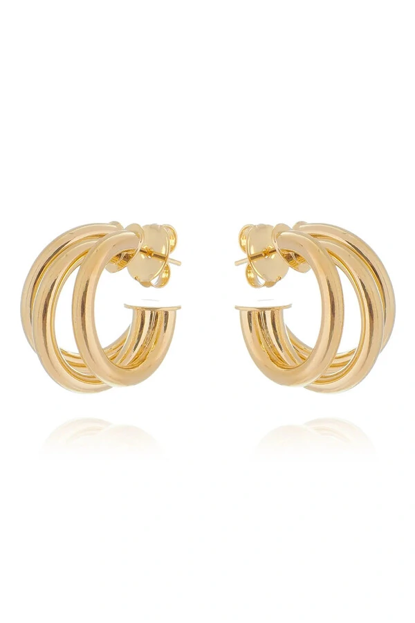 Brinco Argola Tripla M Ouro 18k