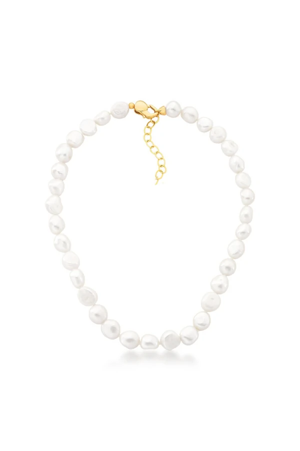 Colar Pérolas Água Doce Ouro18k