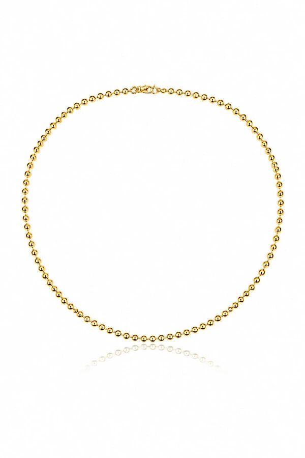 Colar Esferas 3MM Ouro 18k