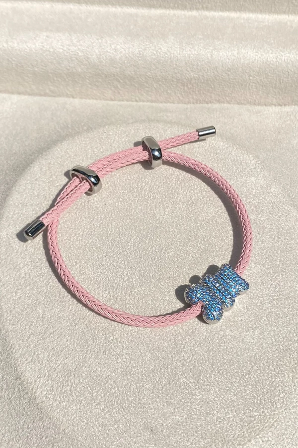 Pulseira Urso Rosa Ajustável