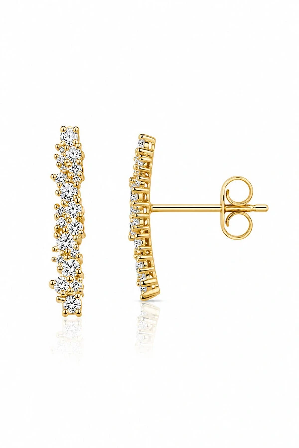 Brinco Earhook Duplo Dourado