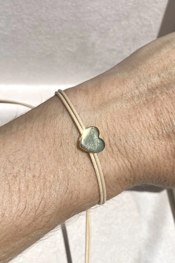 Pulseira Pingente Coração Liso Nude