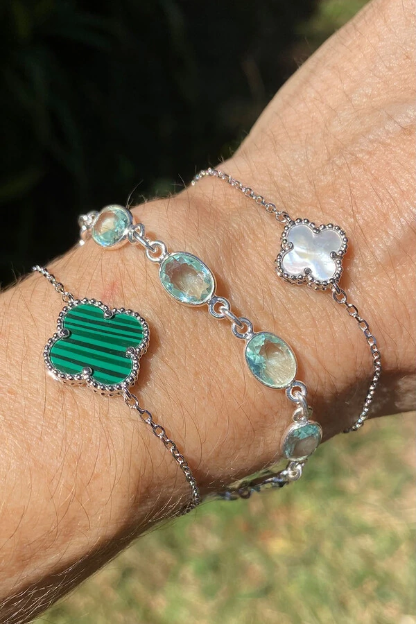 Pulseira Trevo Malaquita M