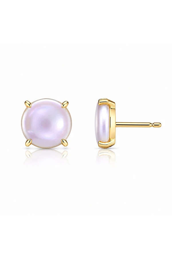 Brinco Botão Pérola Barroca Furtacor Ouro 18k