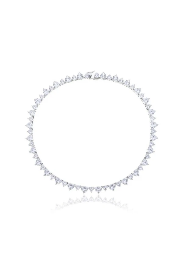 Colar Riviera Glamour Zircônia 8mm Ródio Branco