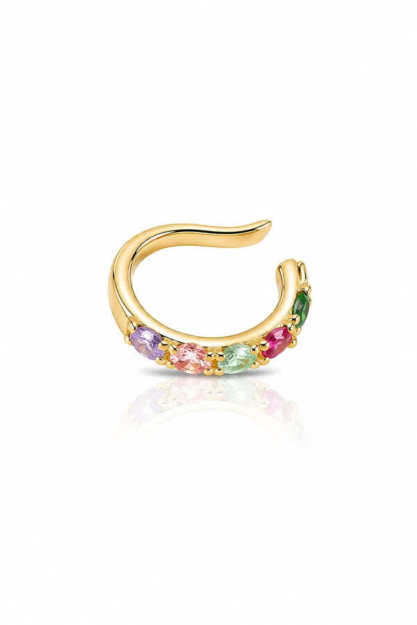 Fake Piercing JULY Zircônias Coloridas Ouro 18k