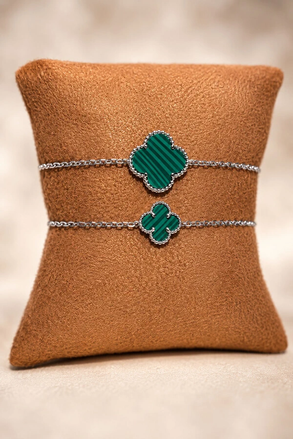 Pulseira Trevo Malaquita M