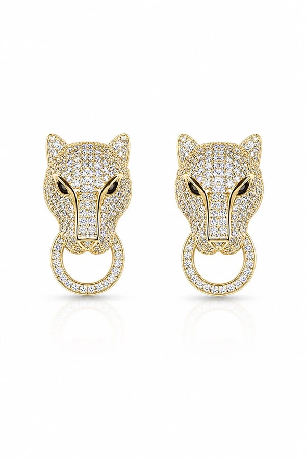 Brinco Leopardo Zircônias Ouro 18k