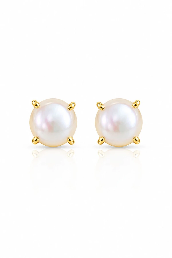Brinco Botão Pérola Barroca Furtacor Ouro 18k