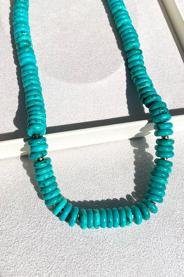 Colar Pedra Turquesa Ana Ouro 18k