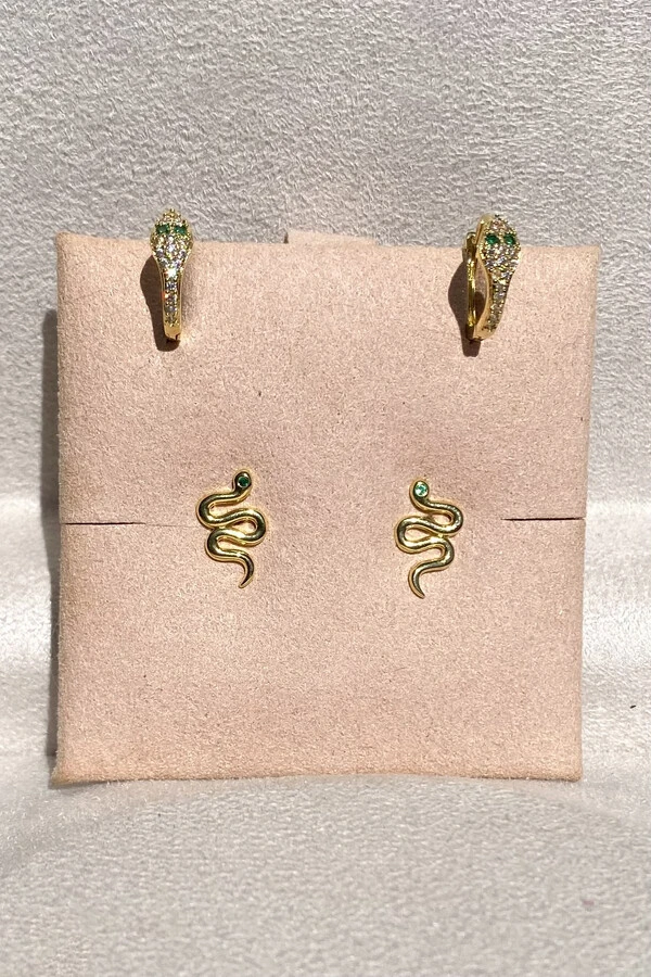 Brinco kit Cobra Mini Ouro 18k