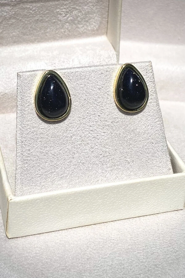 Brinco Gota Pedra Estrela Ouro 18k