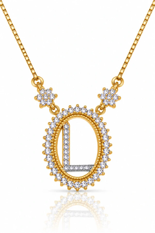 Colar Inicial Letra L Banhado no Ouro 18k
