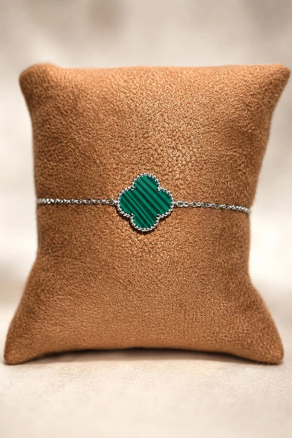 Pulseira Trevo Malaquita M