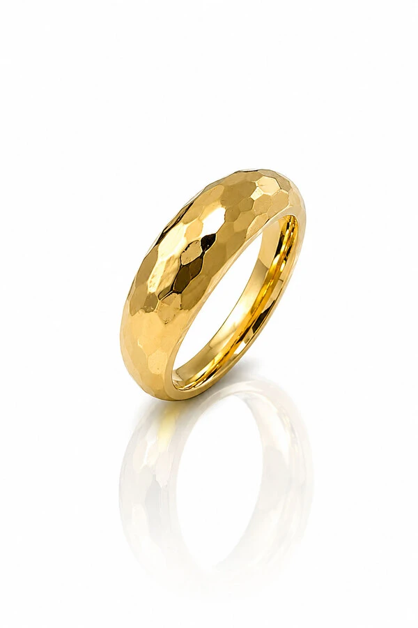 Anel Facetado Orgânico Ouro 18k