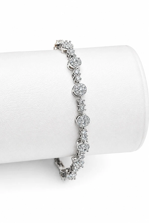 Pulseira Riviera Pequenas flores Zircônia - 18cm