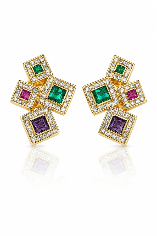Brinco Steffany Zircônia Ouro 18k