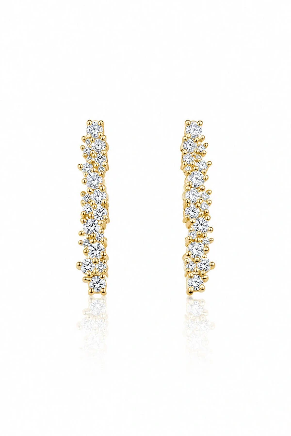 Brinco Earhook Duplo Dourado