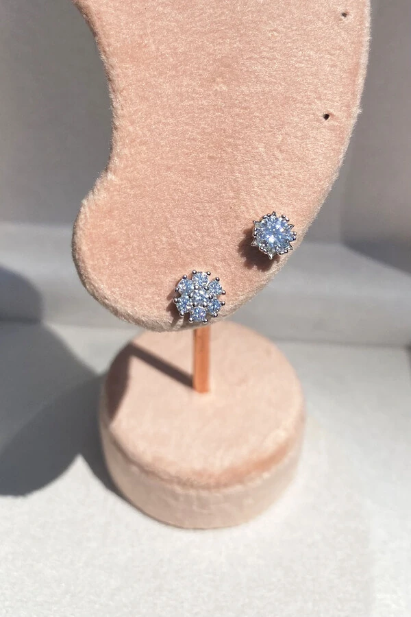 Brinco Ponto Luz 5mm Moissanite Prata 925 com Ródio branco