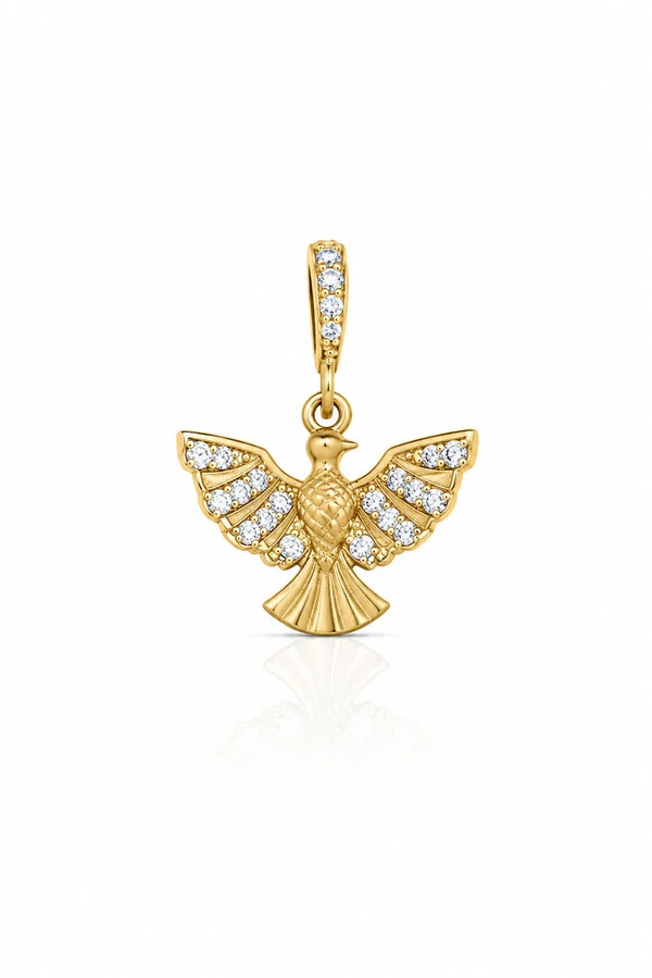 Pingente Espírito Santo Zircônias Banhado Ouro 18k