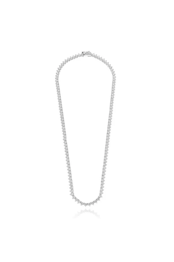 Colar Riviera 3mm Zircônia Ródio Branco