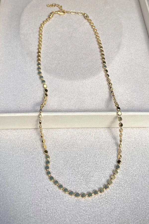 Colar Bolinhas Achatadas Dourado