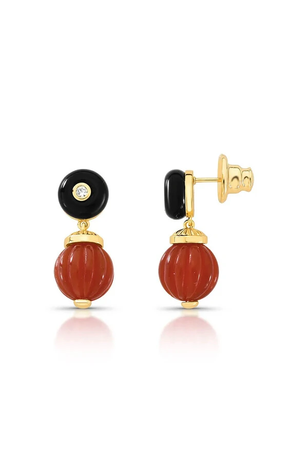 Brinco Mali Colorido no Ouro 18k
