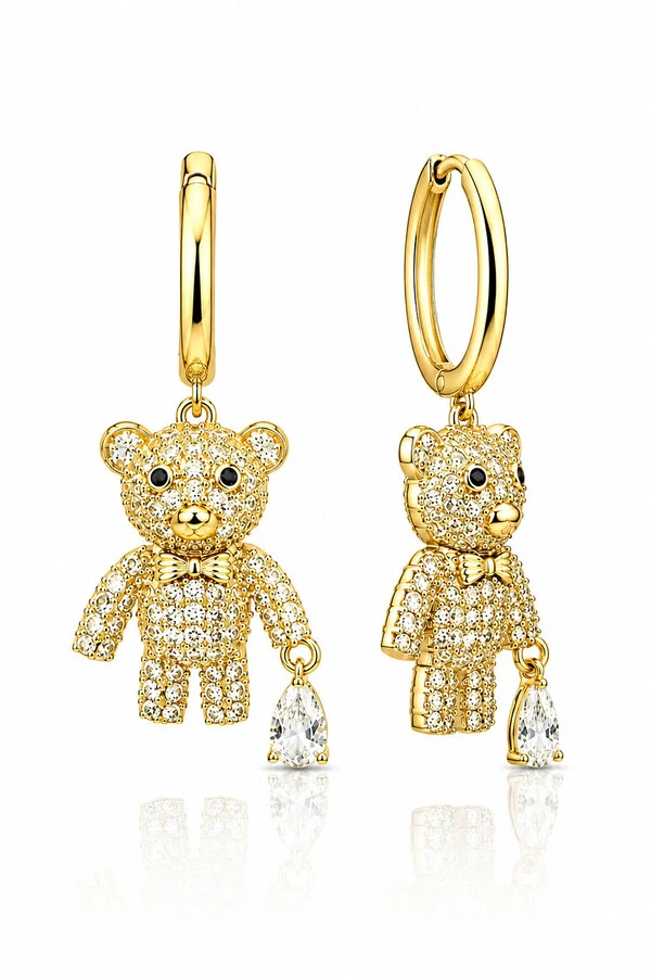 Brinco Argola Teddy Zircônia Ouro 18k