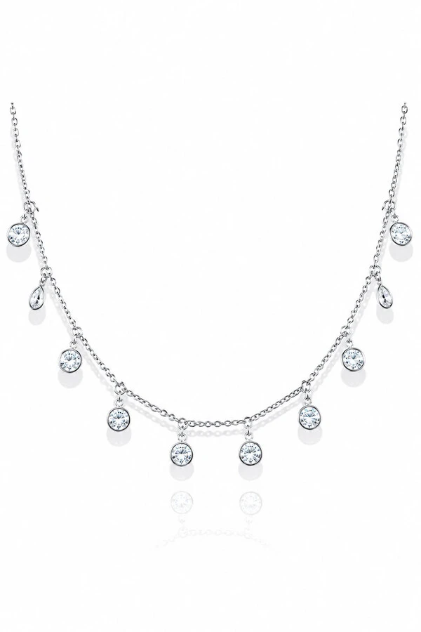 Colar Choker Ponto de Luz Ródio Branco