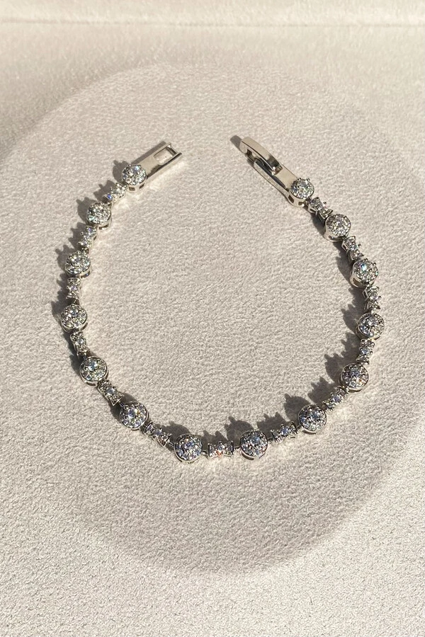 Pulseira Riviera Pequenas flores Zircônia