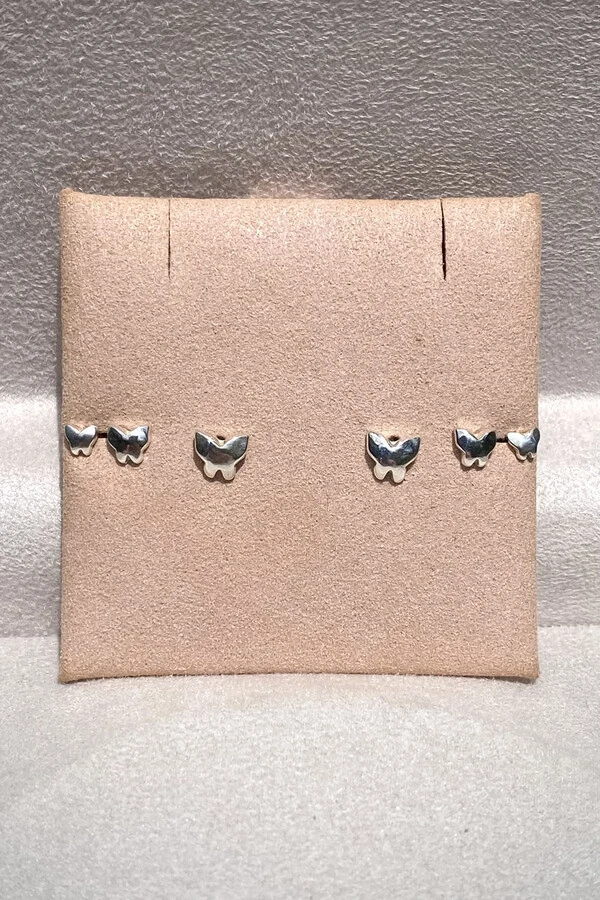 Brinco Trio Borboletas Prata 925