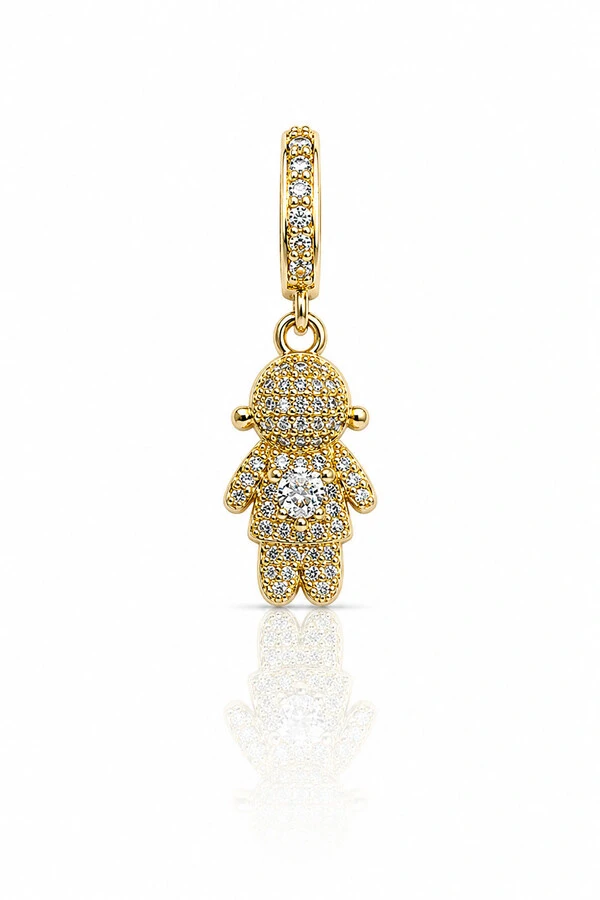 Pingente Menina Pequena Ouro 18k