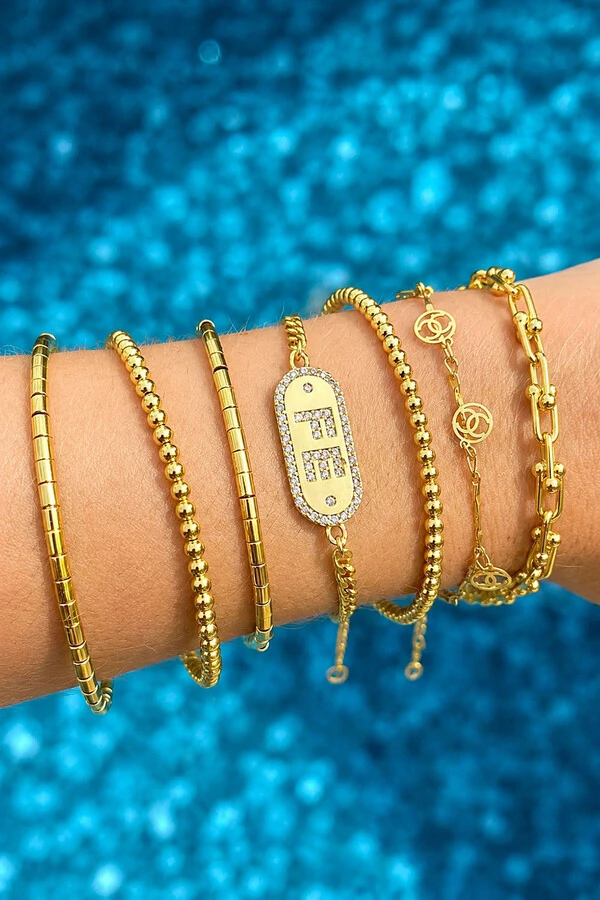 Pulseira Aro Bolinhas Ouro 18k