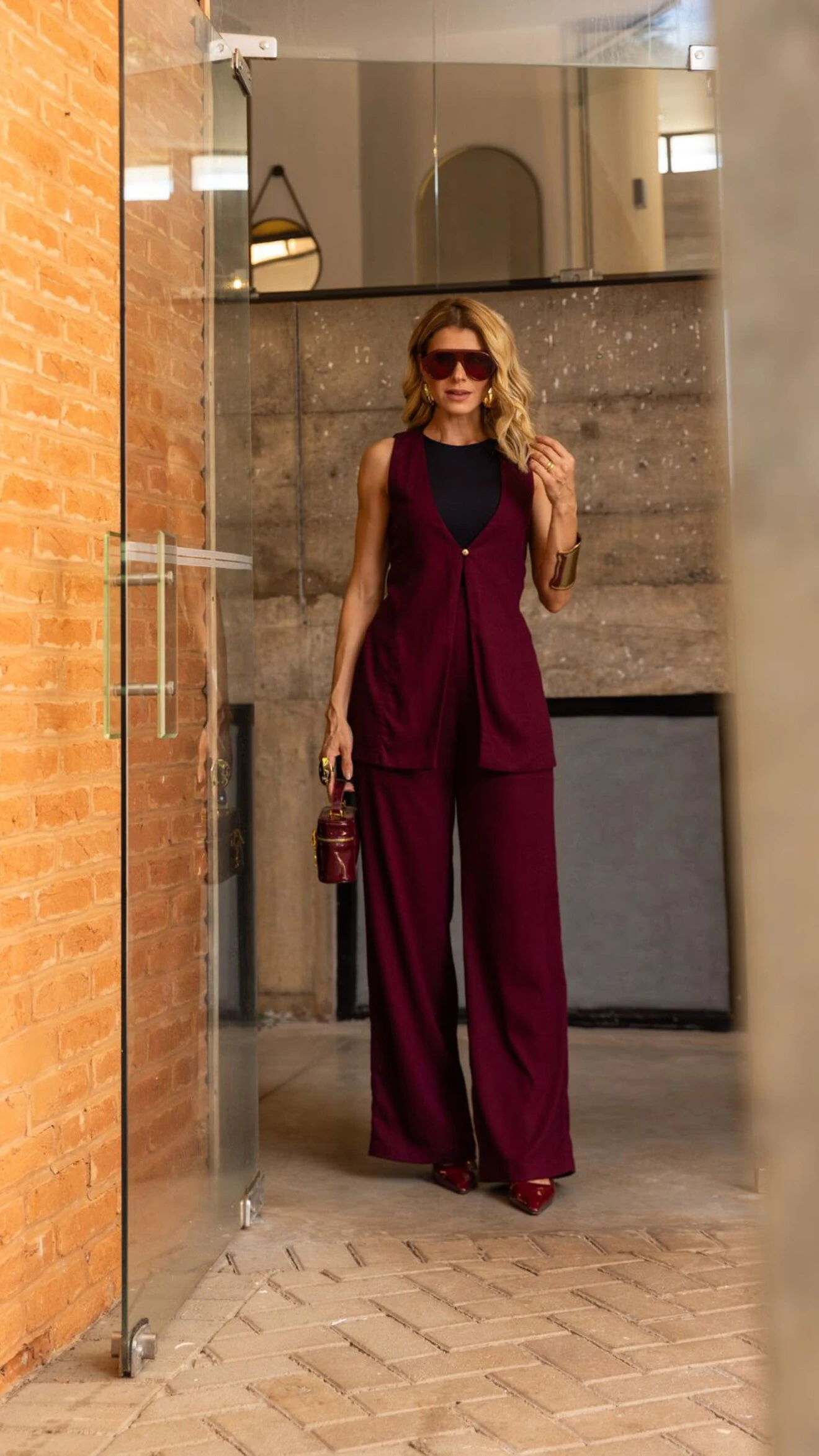 Fotopre venda colete alongado linho premium com um botao tellos