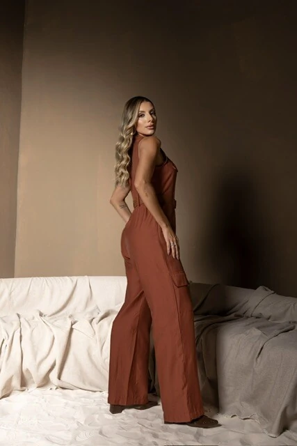 Fotopre venda macacao cargo alfaiataria com cinto divas