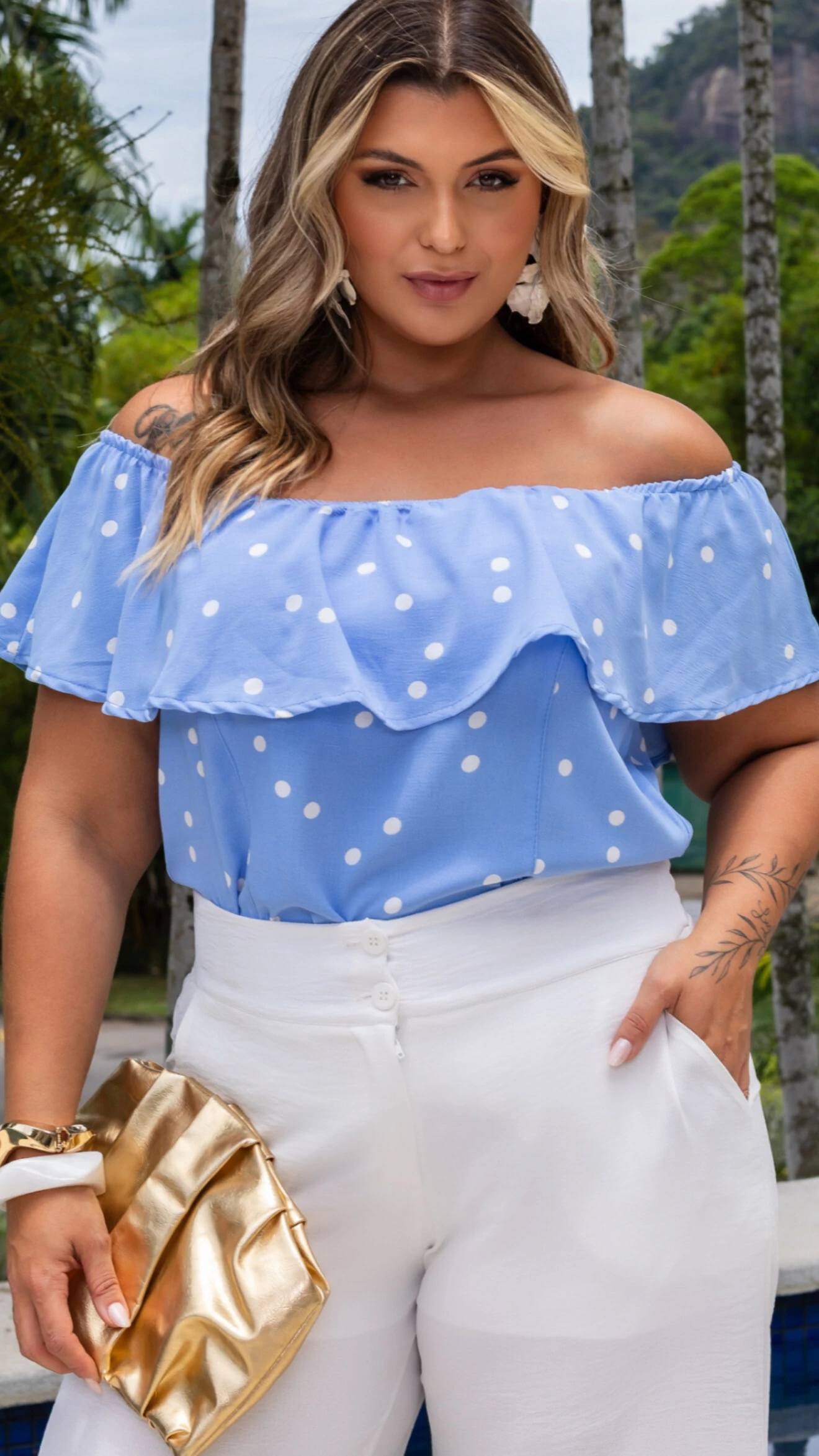 Fotopre venda blusa cigana poa crepe duna mr fr