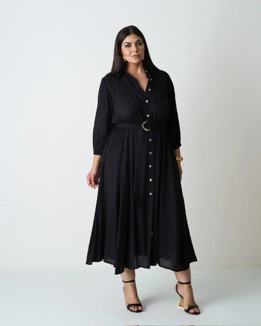 Fotovestido chemise midi paisley quebela