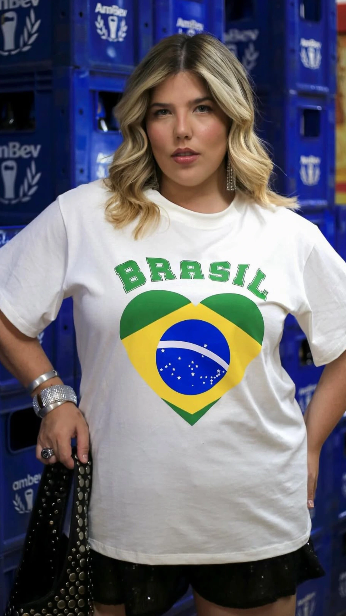 Fotot shirt coracao brasil malha algodao