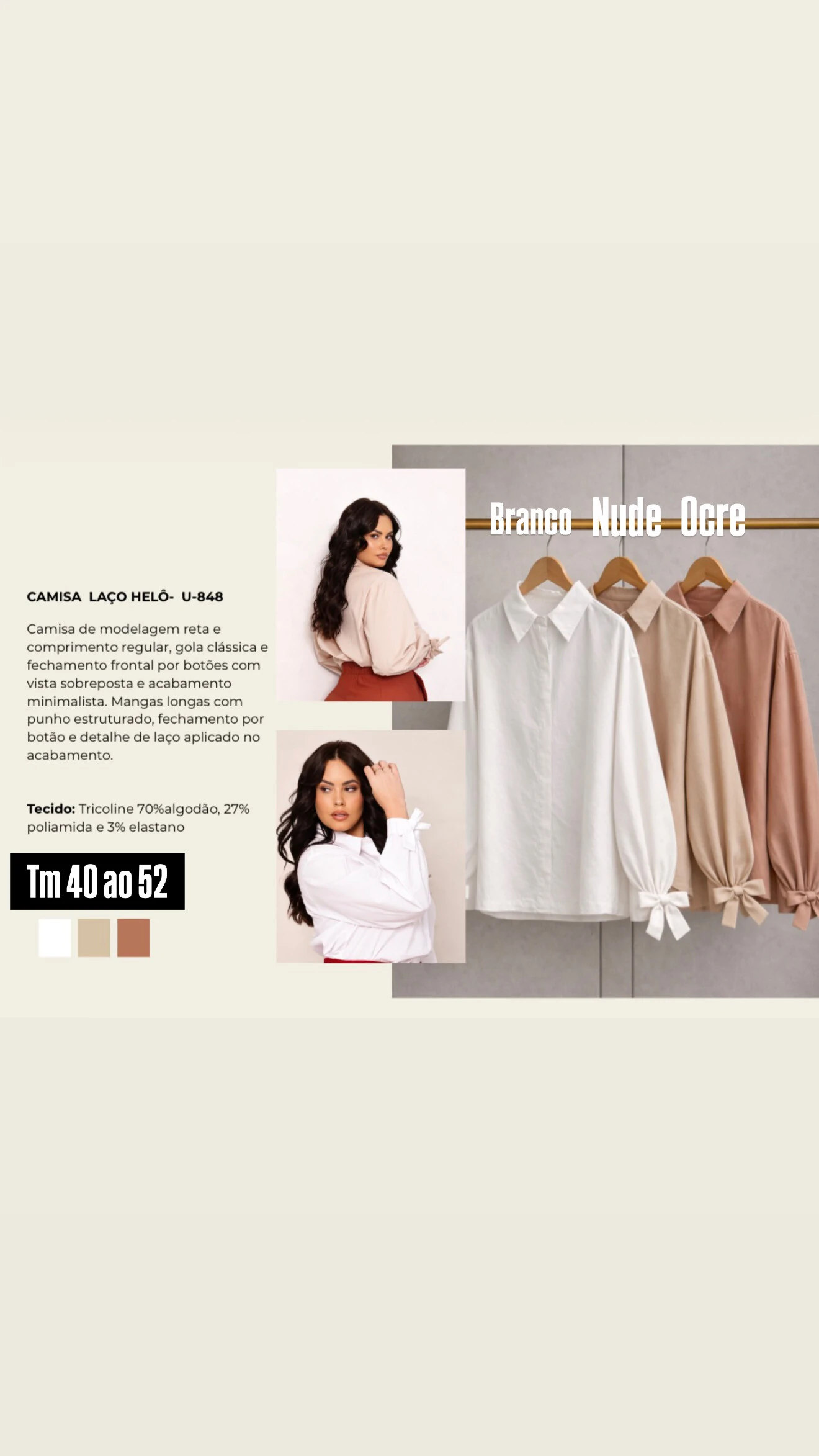 FotoCamisa tricoline algodão laco helo upper