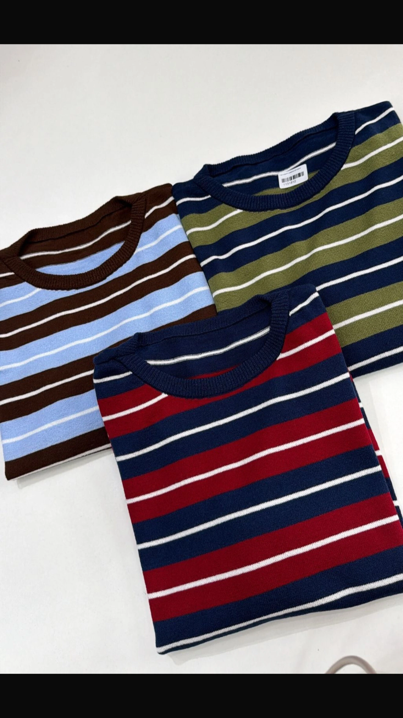 Fotoblusa tricot listras manga curta licia planet