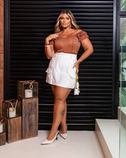 FotoPre venda saia shorts cargo viscose sarjado mr fr