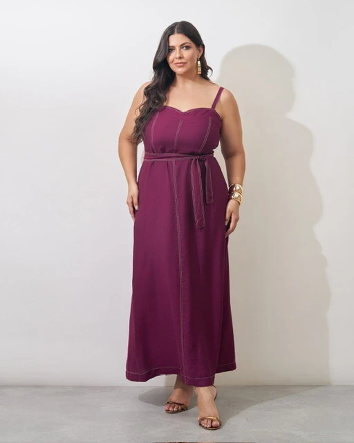 Fotovestido viscose poliamida prespontado faixa elisabeth kayla