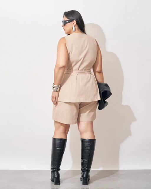 Fotoshorts alfaiataria algodao viscose linho kelly kayla