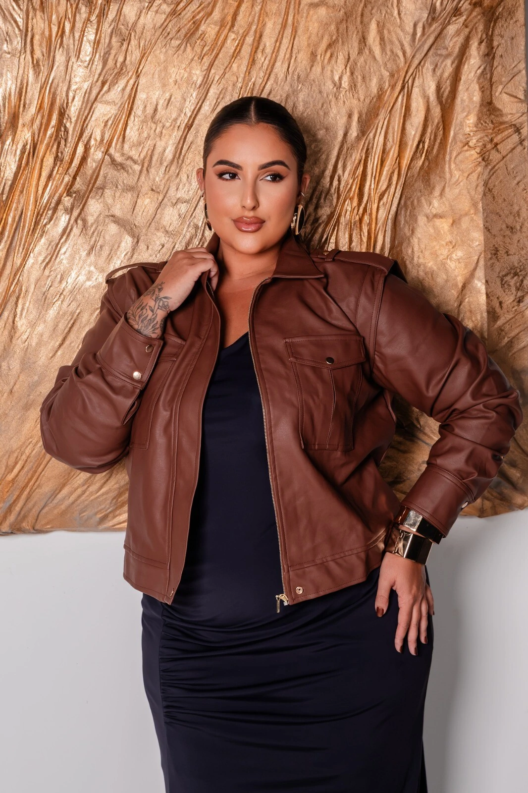 Fotopre venda jaqueta courino pu bellah