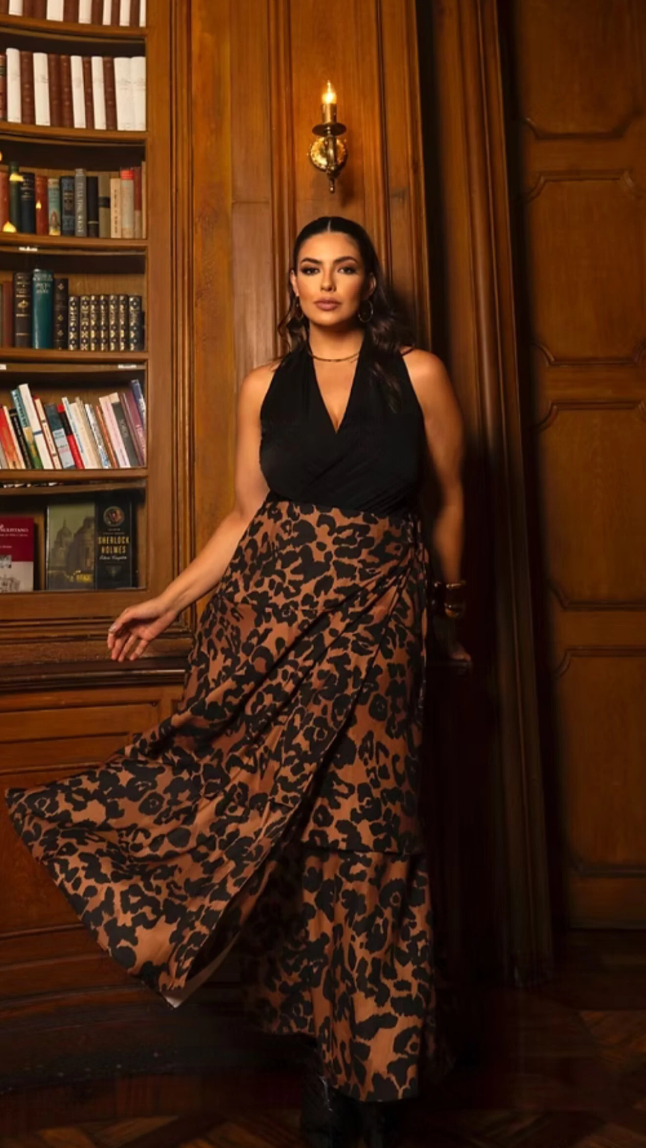 FotoPre venda saia midi anomal print fenda divas