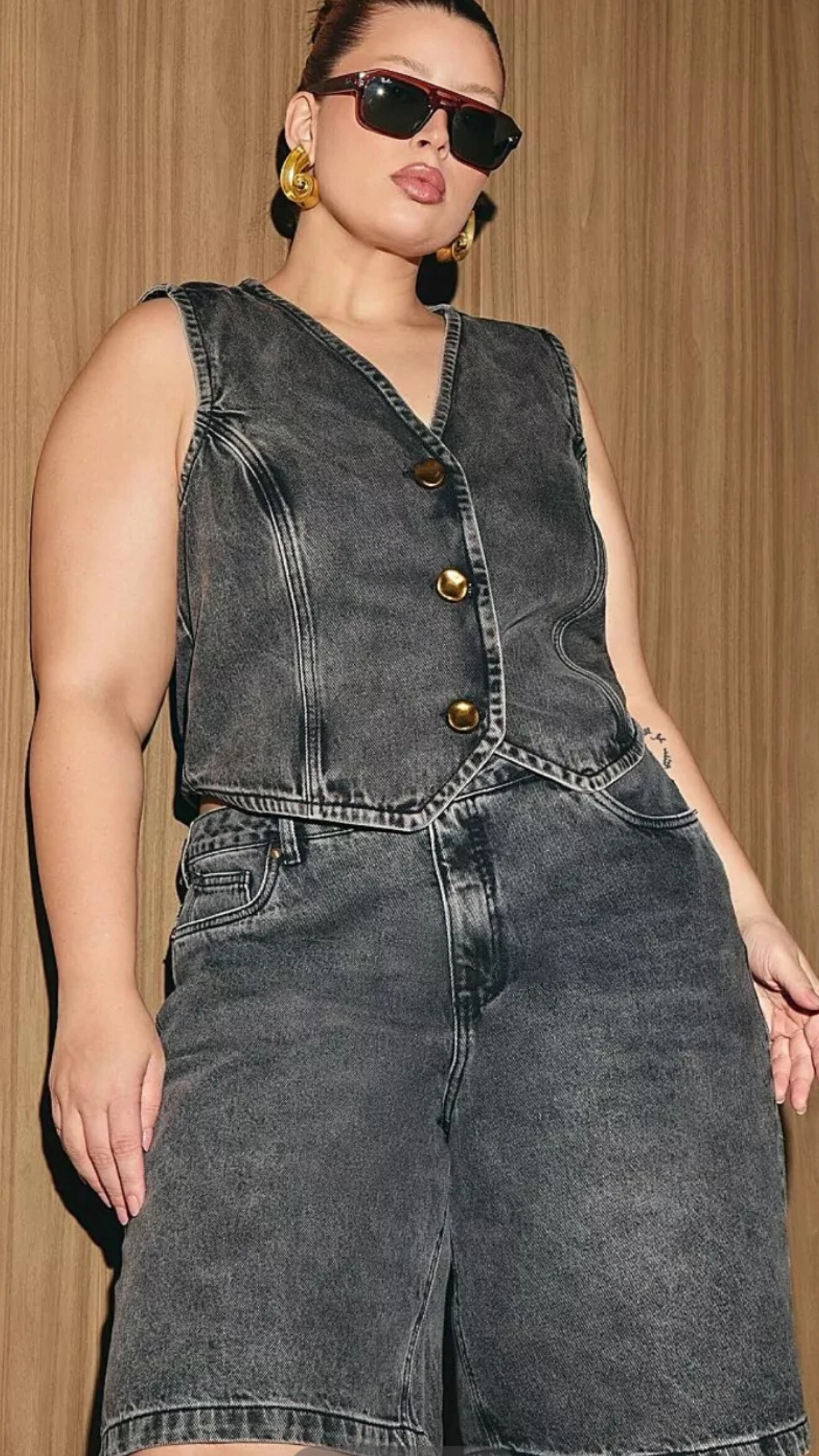 Fotojorts jeans black izzat