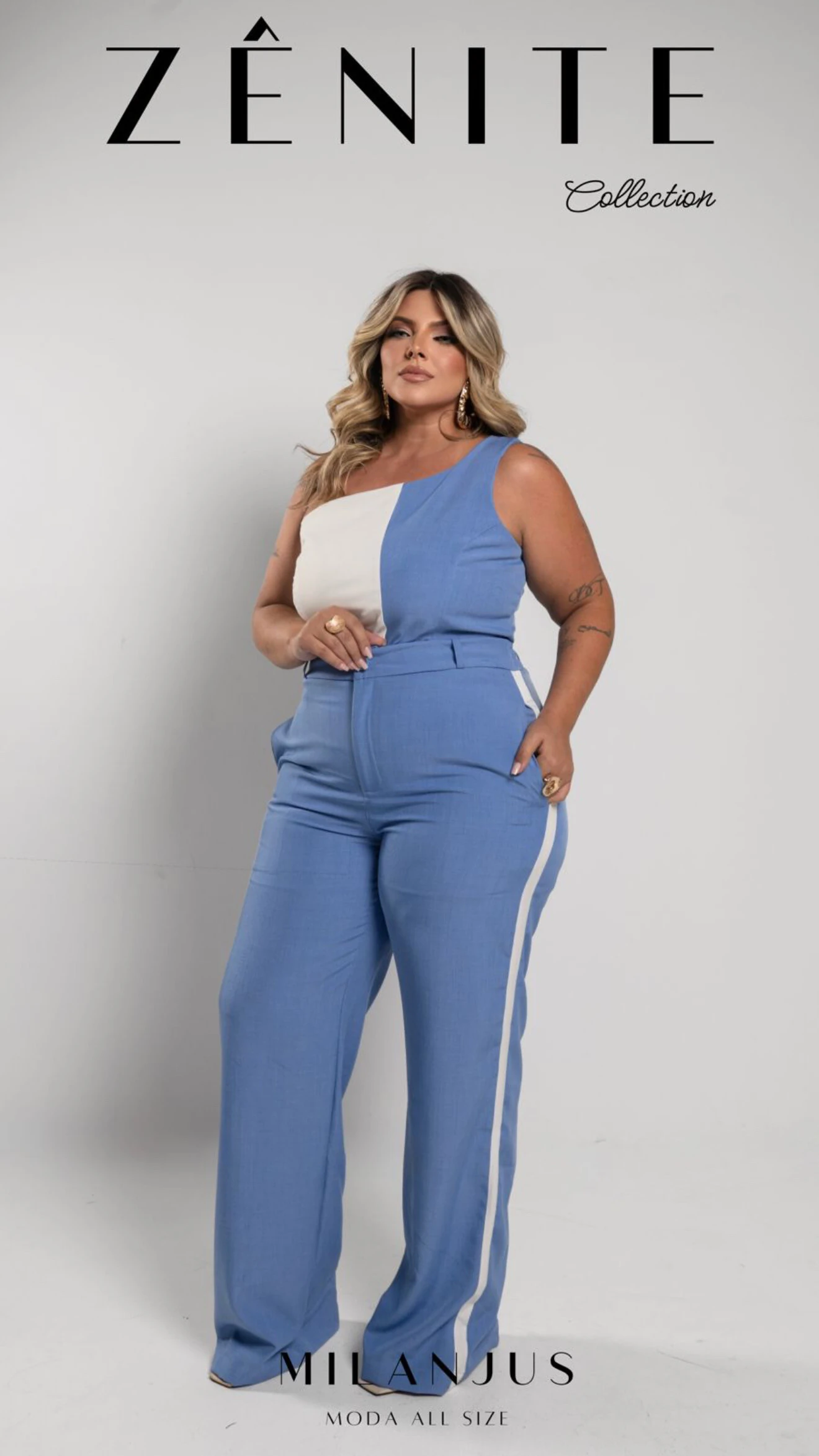 FotoPre venda conjunto camel bicolor um ombro milan